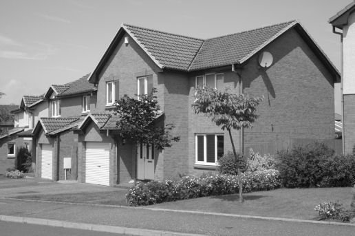 A detached house in a new residential area